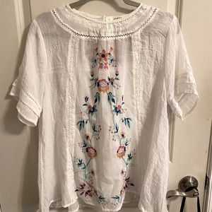 Umgee Floral Embroidered Top